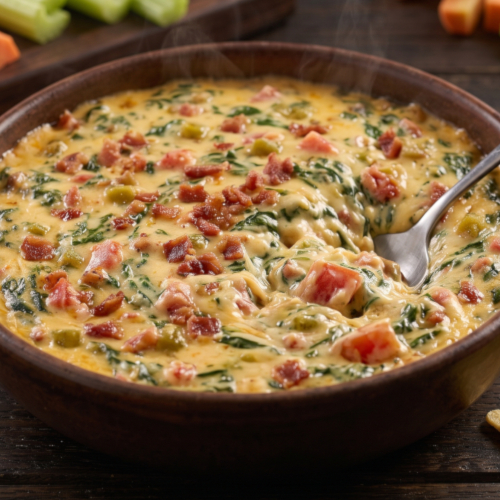 Cheesy Spinach and Bacon Dip