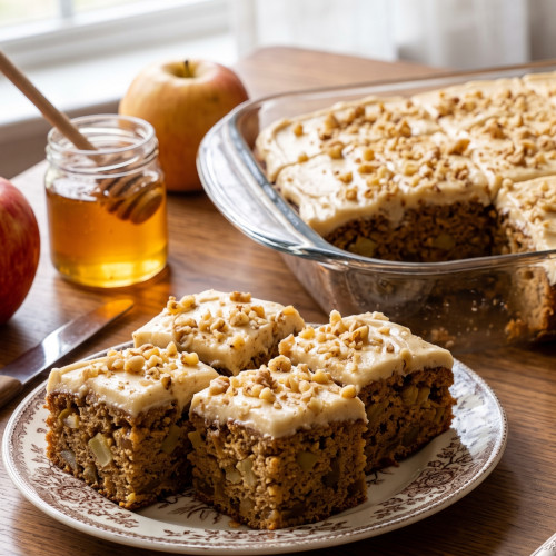 Apple, Walnut, Honey Spice Cake