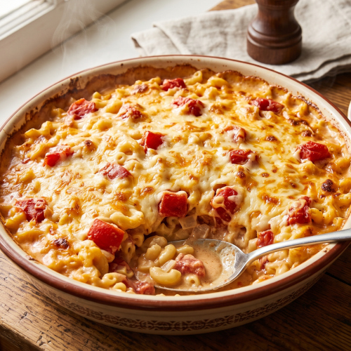 Baked Macaroni with Tomato and Cheese