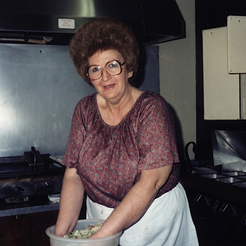 Peggy Making Salad
